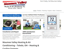 Tablet Screenshot of maumeevalleyheating.com